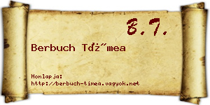 Berbuch Tímea névjegykártya